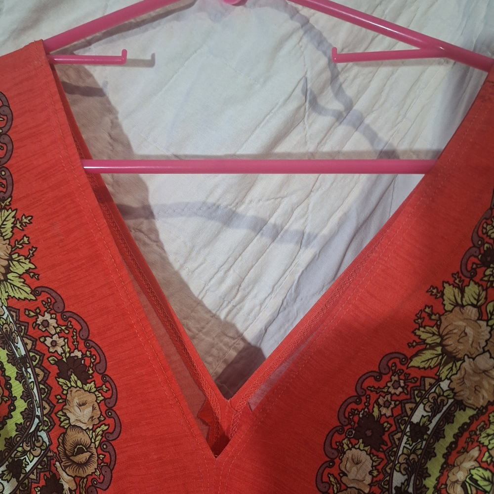 Body Central Red and Black Floral Midi Dress - Picture 2 of 5